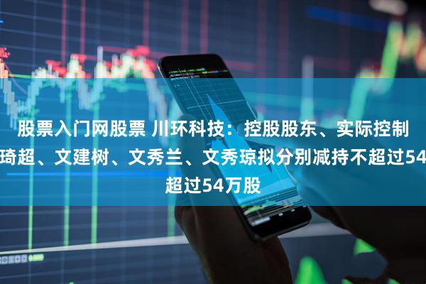 股票入門網股票 川環科技：控股股東、實際控制人文琦超、文建樹、文秀蘭、文秀瓊擬分別減持不超過54萬股